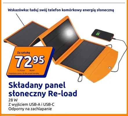 Składany panel słoneczny Re-load promocja w Action