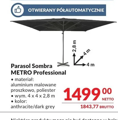Parasol Sombra Metro Professional promocja w Makro