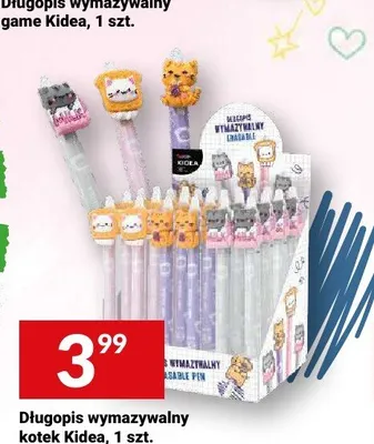 Długopis wymazywalny kotek Kidea promocja w Twój Market