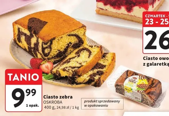Ciasto zebra Oskroba promocja w Intermarche