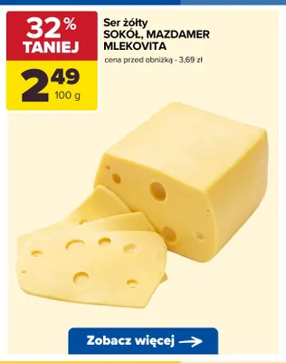 Ser żółty Mazdamer Mlekovita promocja w Carrefour
