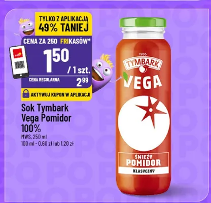 Sok Vega Pomidor 100% promocja w POLOmarket
