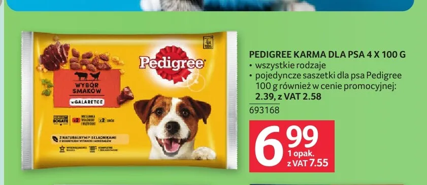 Karma dla psa Pedigree 4-pak 100 g promocja w Selgros