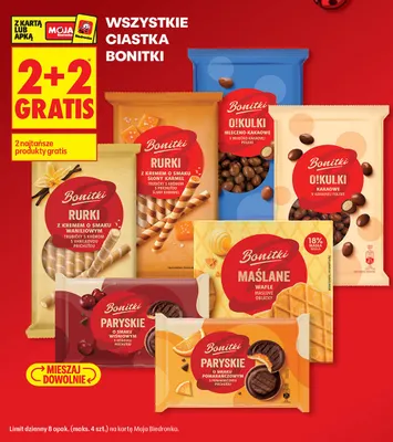 Ciastka Paryskie o smaku wiśniowym Bonitki promocja w Biedronka