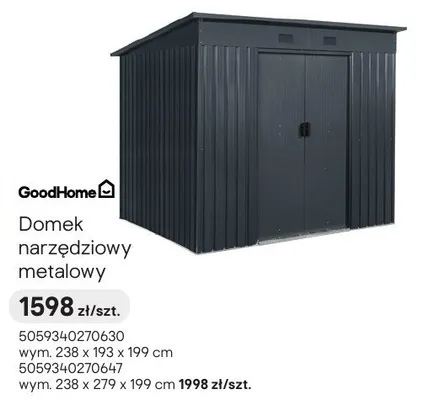 Domek narzędziowy metalowy promocja w Castorama