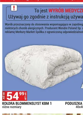 Kołdra Blommenslyst KBM 1 Wendre promocja w Merkury Market