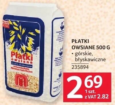 Płatki owsiane 500g gorskie czarnomorskie promocja w Selgros