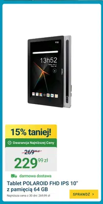 Tablet Polaroid Fhd Ips 10" z pamięcią 64 Gb promocja w ERLI