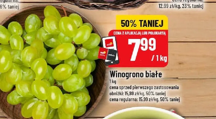 Winogrono białe promocja w POLOmarket
