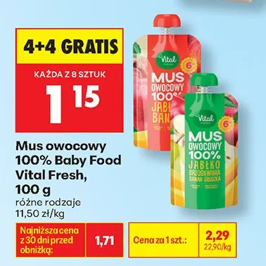 Mus owocowy Vital Fresh Jabłko Banan promocja w Biedronka