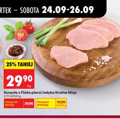 Sznycle z fileta piersi indyka Kraina Mięs promocja w Biedronka