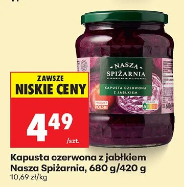Kapusta czerwona z jabłkiem promocja w Biedronka