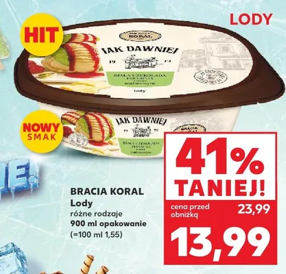Lody różne rodzaje promocja w Kaufland