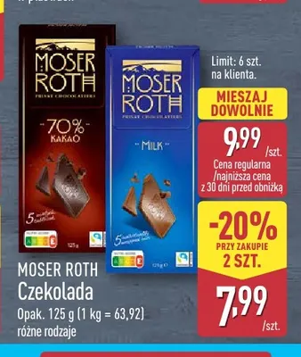 Czekolada Moser Roth promocja w Aldi