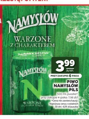 Piwo Namysłów Pils 4-pak 500 ml promocja w Stokrotka