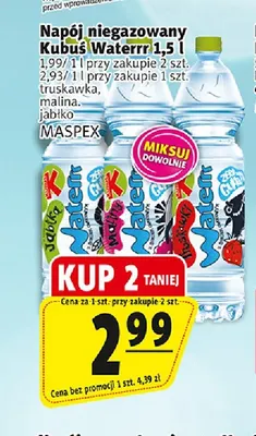 Napój niegazowany Kubuś Waterrr truskawka promocja w Prim Market
