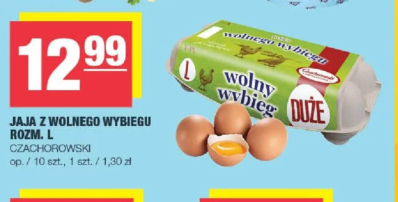 Jaja z wolnego wybiegu rozm. L Czachorowski promocja w SPAR