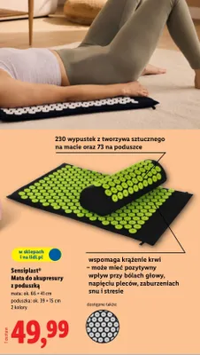 Mata do akupresury z poduszką promocja w Lidl