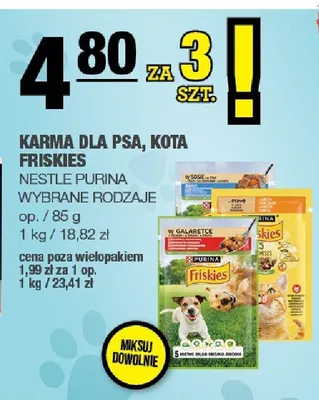 Karma dla psa, kota friskies promocja w SPAR