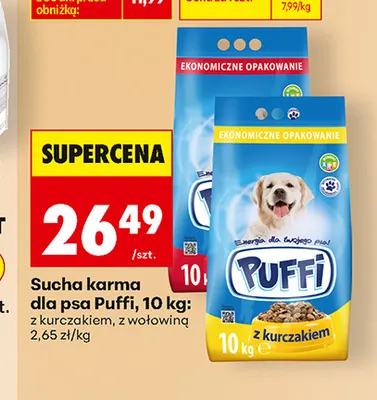 Sucha karma dla psa Puffi z wołowiną promocja w Biedronka