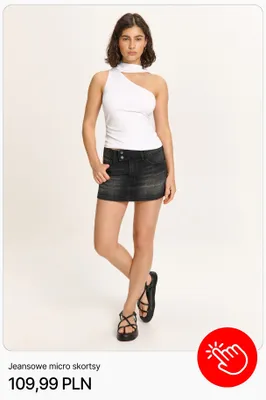 Jeansowe micro skortsy Cropp promocja w Cropp