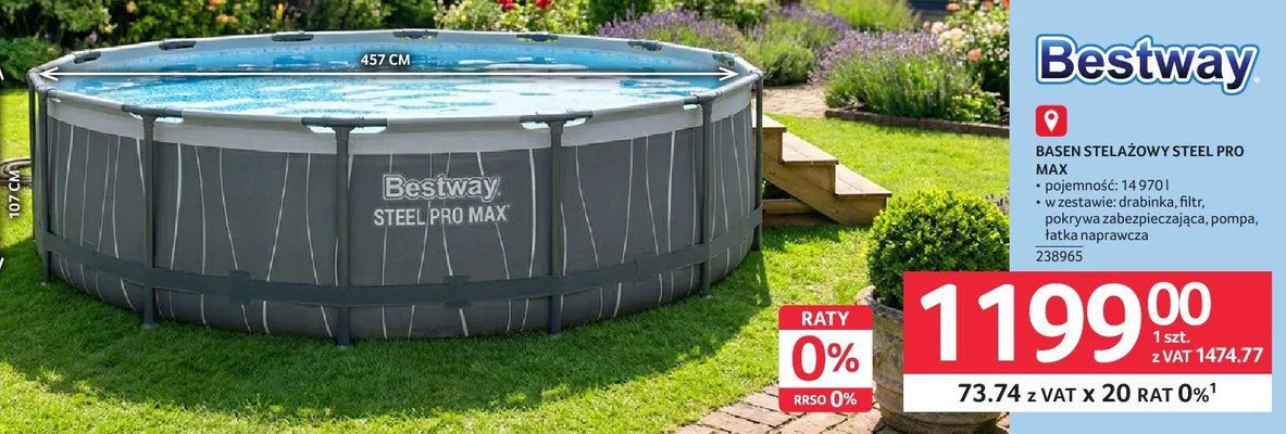 Basen stelażowy Steel Pro Max 238965 promocja w Selgros