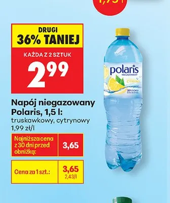 Napój niegazowany Polaris truskawkowy promocja w Biedronka
