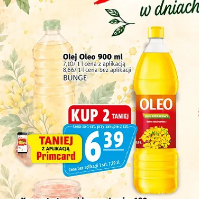 Olej rzepakowy Oleo promocja w Prim Market