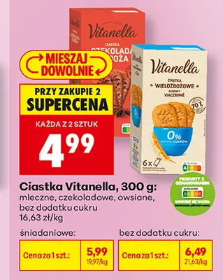 Ciastka Vitanella mleczne promocja w Biedronka