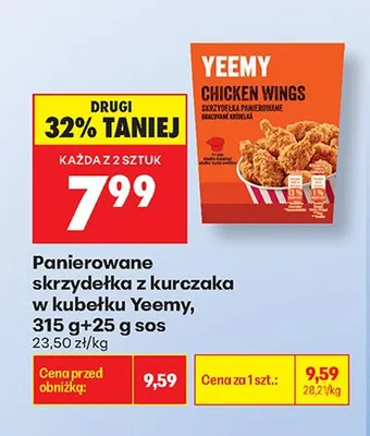 Panierowane skrzydełka z kurczaka w kubełku Yeemy promocja w Biedronka