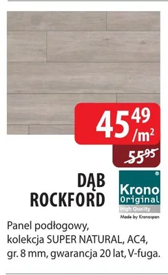 Panel podłogowy Dąb Rockford Krono Original kolekcja SUPER NATURAL AC4 gr. 8mm gwarancja 20 lat V-fuga promocja w Dobre Dla Domu