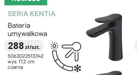 Bateria umywalkowa GoodHome Kentia czarna promocja w Castorama