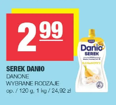 Serek homogenizowany Danio Danone bananowy promocja w SPAR