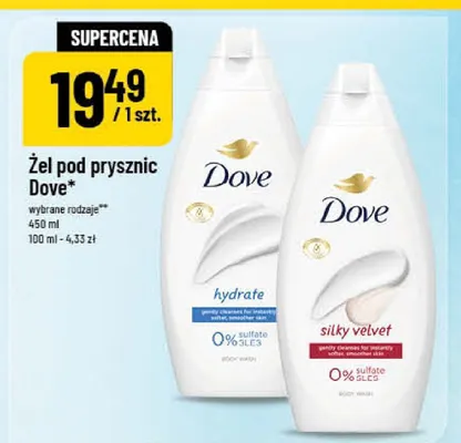 Żel pod prysznic Dove hydrate promocja w POLOmarket
