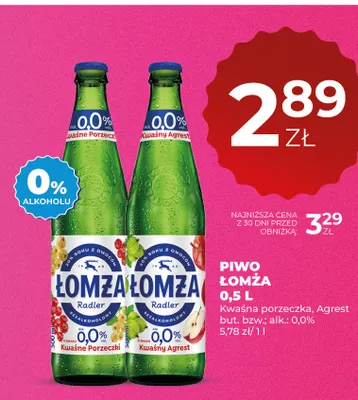 Piwo bezalkoholowe Łomża agrest promocja w Duży Ben