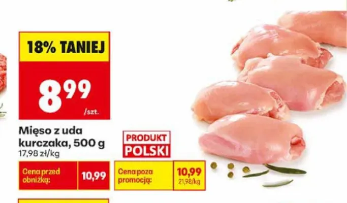 Mięso z uda kurczaka polskie promocja w Biedronka