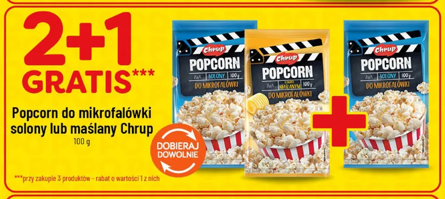 Popcorn do mikrofalówki solony Chrup promocja w POLOmarket