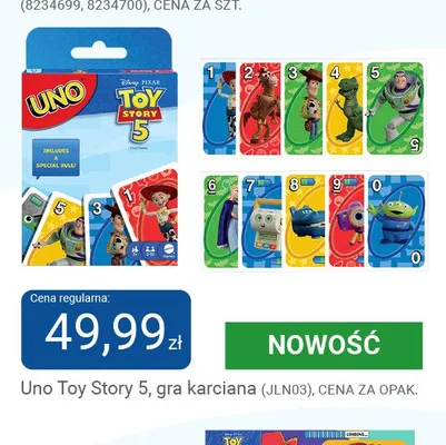 Gra karciana Uno Toy Story 5 promocja w Smyk