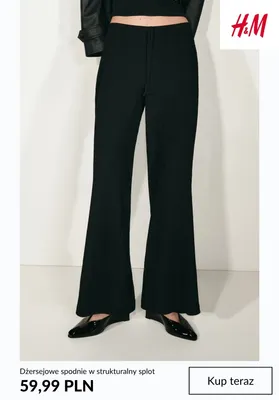 Dżersejowe spodnie w strukturalny splot H&M promocja w H&M