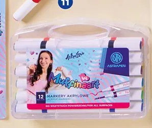 Markery akrylowe dwustronne Astra Muffinaart promocja w Biedronka