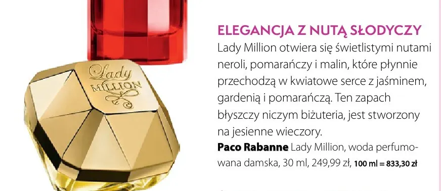 Woda perfumowana damska Paco Rabanne Lady Million promocja w Hebe