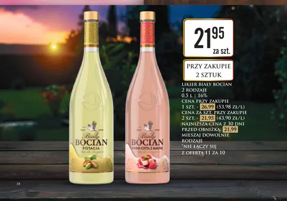 Likier Biały Bocian promocja w Dino