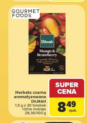 Herbata czarna aromatyzowana Dilmah Mango & Strawberry promocja w Carrefour