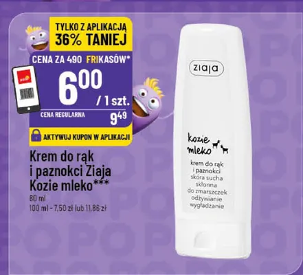 Krem do rąk i paznokci Ziaja Kozie mleko promocja w POLOmarket
