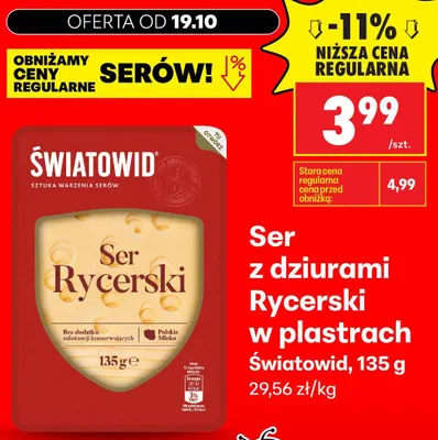 Ser z dziurami Rycerski w plastrach Światowid promocja w Biedronka