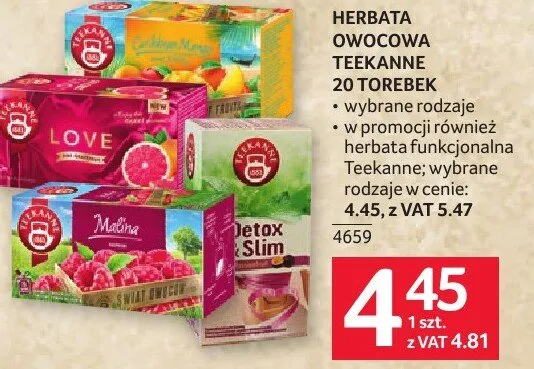 Herbata owocowa Teekanne Fanny Pomegranate 20 torebek wybrane rodzaje promocja w Selgros
