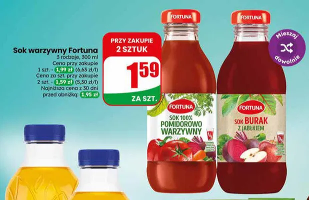 Sok warzywny Fortuna promocja w Dino