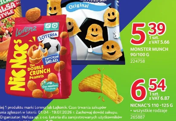 Orzeszki NicNac's Double Crunch Peanuts promocja w Selgros