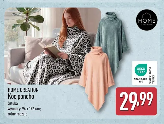 Koc poncho 94x186 cm Home Creation promocja w Aldi