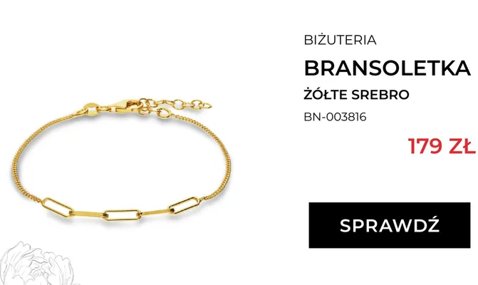Bransoletka żółte srebro Briju promocja w Briju